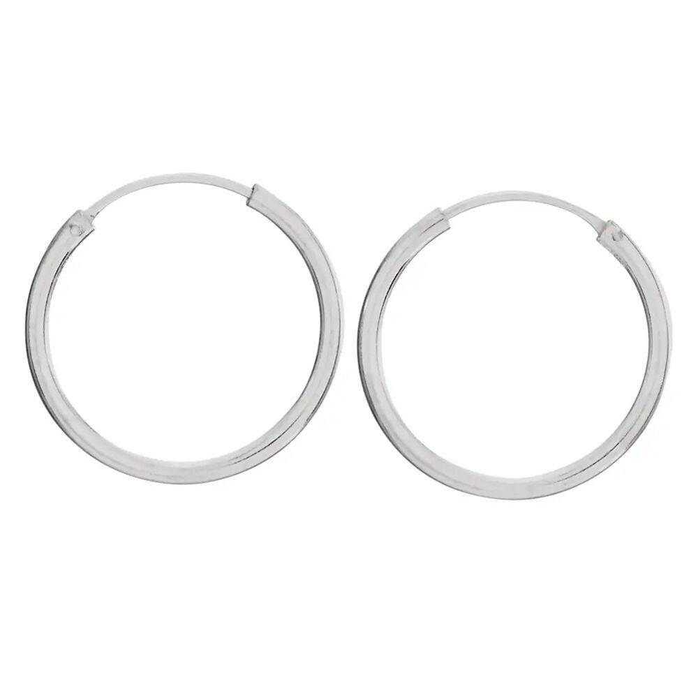 NWT Tiger Mountain Sterling Silver Simple Tube Hoop Earrings 1/2" Minimalist